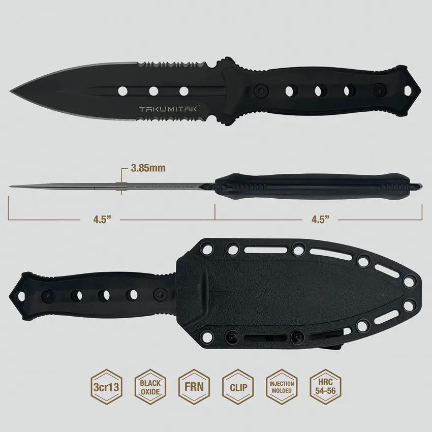 Takumitak Unrestricted Fixed Blade TKF316 - Double Edge Dagger With Glass Breaker And Interchangeable Handles by Takumitak