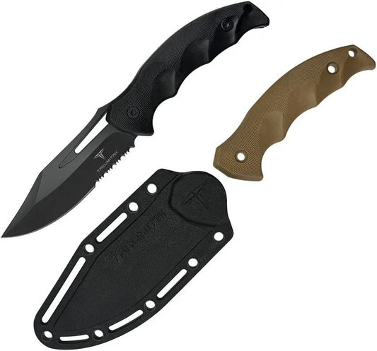 Takumitak Obsidian Fixed Blade TKF317 - Black Oxide Blade, Full Tang With Ambidextrous MOLLE Clip by Takumitak