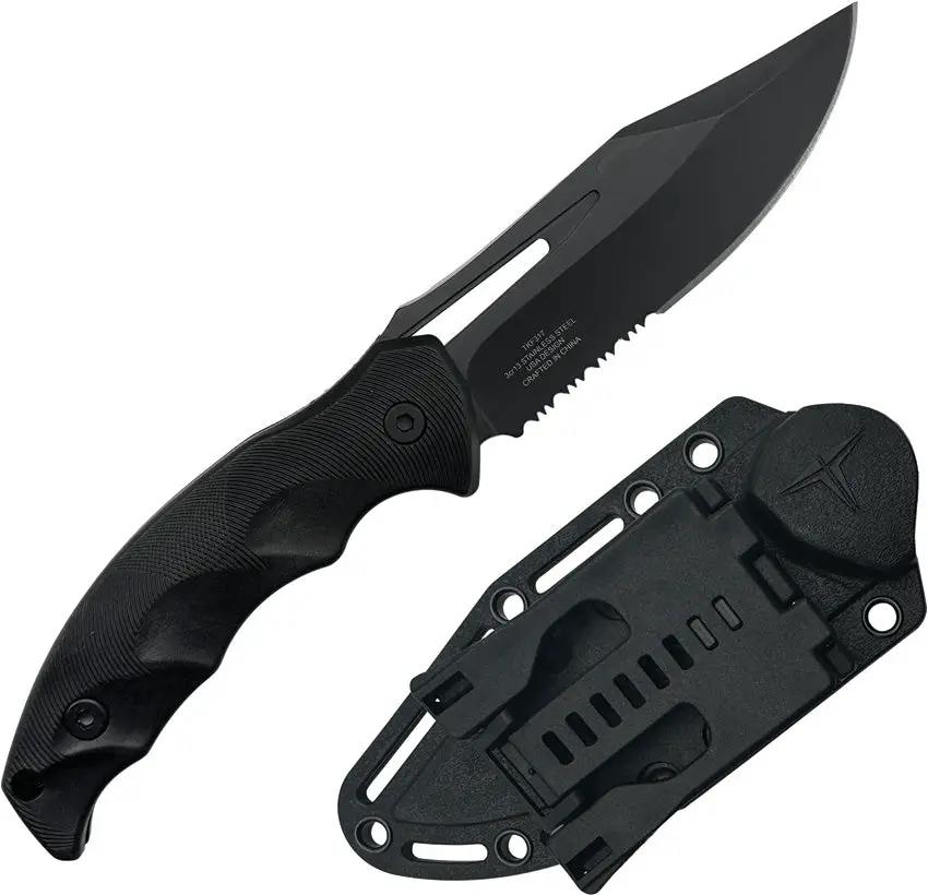 Takumitak Obsidian Fixed Blade TKF317 - Black Oxide Blade, Full Tang With Ambidextrous MOLLE Clip by Takumitak