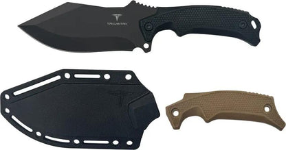 Takumitak Neuter Fixed Blade TKF319 - 9 Inch Overall 4.5 Inch Black Oxide 3Cr13 Blade FRN Handle MOLLE Clip by Takumitak
