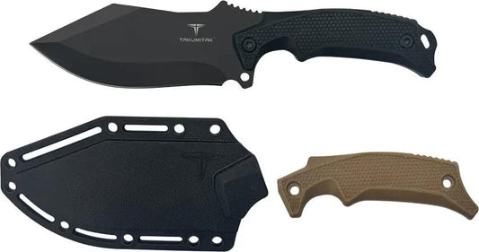 Takumitak Neuter Fixed Blade TKF319 - 9 Inch Overall 4.5 Inch Black Oxide 3Cr13 Blade FRN Handle MOLLE Clip by Takumitak