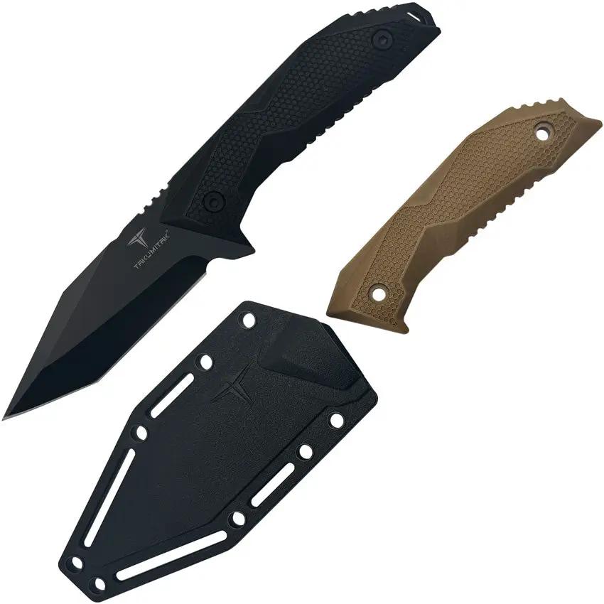 Takumitak Terminal Fixed Blade TKF320 - 9 Inch Tanto Blade With Black FRN Handle Full Tang Ambidextrous MOLLE Clip by Takumitak