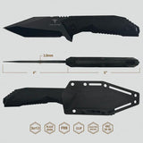 Takumitak Terminal Fixed Blade TKF320 - 9 Inch Tanto Blade With Black FRN Handle Full Tang Ambidextrous MOLLE Clip by Takumitak