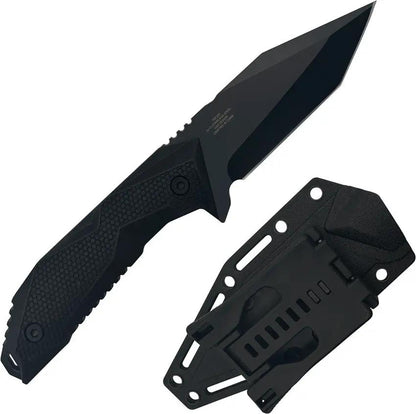 Takumitak Terminal Fixed Blade TKF320 - 9 Inch Tanto Blade With Black FRN Handle Full Tang Ambidextrous MOLLE Clip by Takumitak