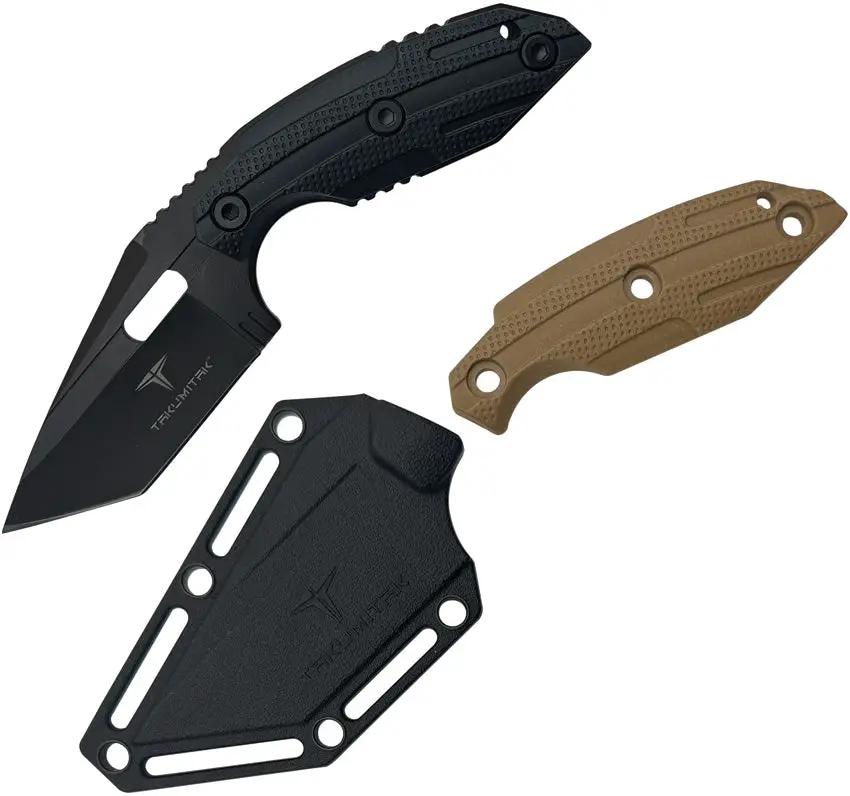 Takumitak Muted Fixed Blade TKF3S06 - Full Tang Tactical Knife With Ambidextrous MOLLE Clip And Extra Scales by Takumitak