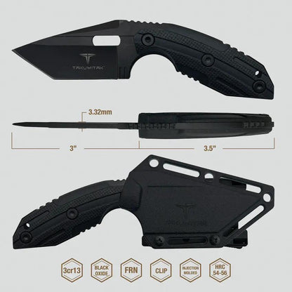 Takumitak Muted Fixed Blade TKF3S06 - Full Tang Tactical Knife With Ambidextrous MOLLE Clip And Extra Scales by Takumitak