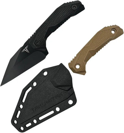 Takumitak Sparky Fixed Blade TKF3S09 - Black Oxide 3Cr13 Stainless Wharncliffe Blade, Full Tang, Ambidextrous MOLLE Clip by Takumitak