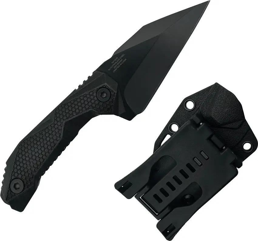 Takumitak Sparky Fixed Blade TKF3S09 - Black Oxide 3Cr13 Stainless Wharncliffe Blade, Full Tang, Ambidextrous MOLLE Clip by Takumitak