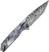 Takumitak Bloodstrike Fixed Blade TKF501BK-CS - Damascus Pattern Blade With Black Glow Handle And 9 Inch Overall by Takumitak