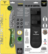 Takumitak Takumi Fixed Blade Green TKF502GN-CS - Acid Etched Damascus Blade With Green Glow Resin Handle And MOLLE Sheath by Takumitak