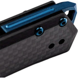 Tekto Knives F1 Alpha Linerlock CF Blue - D2 Blade, Carbon Fiber Handle, Extended Tang, Glass Breaker, Pocket Clip by Tekto Knives