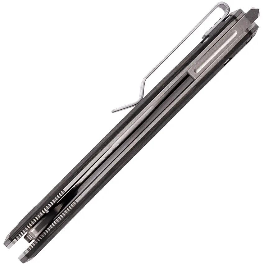 Tekto Knives F1 Alpha Linerlock - D2 Tool Steel Satin Blade With Carbon Fiber Handle And Glass Breaker by Tekto Knives