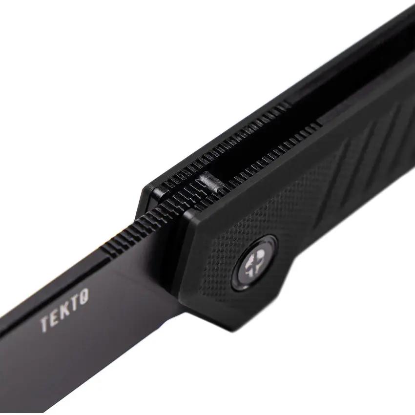 Tekto Knives F1 Alpha Linerlock - Black D2 Blade With Titanium Coating And G10 Handle by Tekto Knives