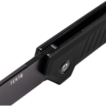 Tekto Knives F1 Alpha Linerlock - Black D2 Blade With Titanium Coating And G10 Handle by Tekto Knives