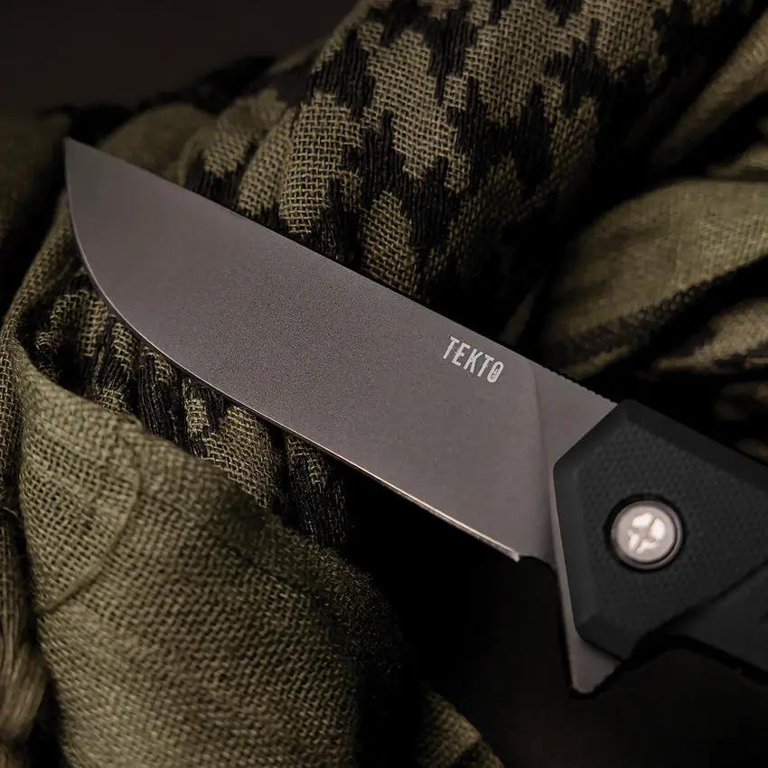 Tekto Knives F1 Alpha Linerlock - Black D2 Blade With Titanium Coating And G10 Handle by Tekto Knives