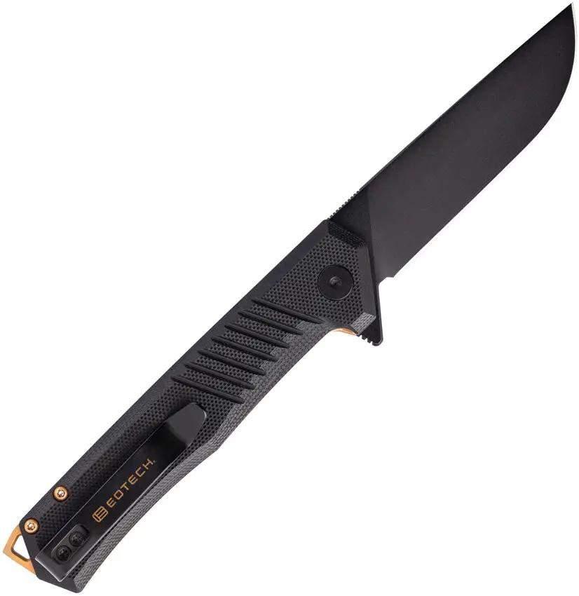 Tekto Knives F1 Alpha Linerlock EOTECH Edition Black D2 Tool Steel Drop Point Blade Titanium Coated G10 Handle by Tekto Knives