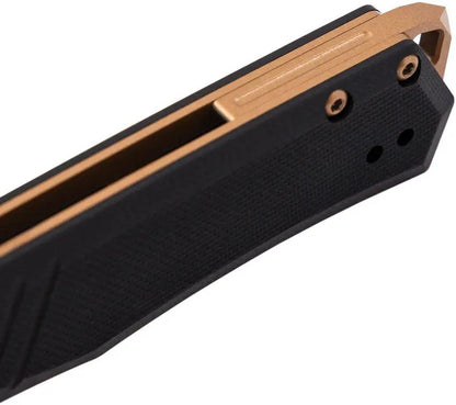 Tekto Knives F1 Alpha Linerlock EOTECH Edition Black D2 Tool Steel Drop Point Blade Titanium Coated G10 Handle by Tekto Knives