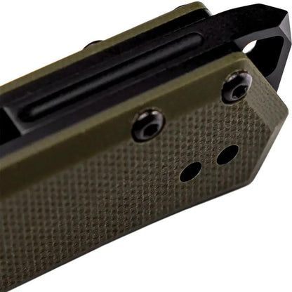 Tekto Knives F1 Alpha Linerlock - D2 Tool Steel Blade With Black Titanium Coating And OD Green G10 Handle by Tekto Knives