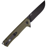 Tekto Knives F1 Alpha Linerlock - D2 Tool Steel Blade With Black Titanium Coating And OD Green G10 Handle by Tekto Knives