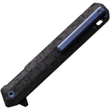 Tekto Knives F2 Bravo Linerlock Carbon Blue - D2 Tool Steel Blade With Forged Carbon Fiber Handle by Tekto Knives