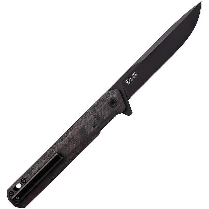 Tekto Knives F2 Bravo Linerlock Red Carbon Fiber - D2 Tool Steel Blade With Black Titanium Coating by Tekto Knives