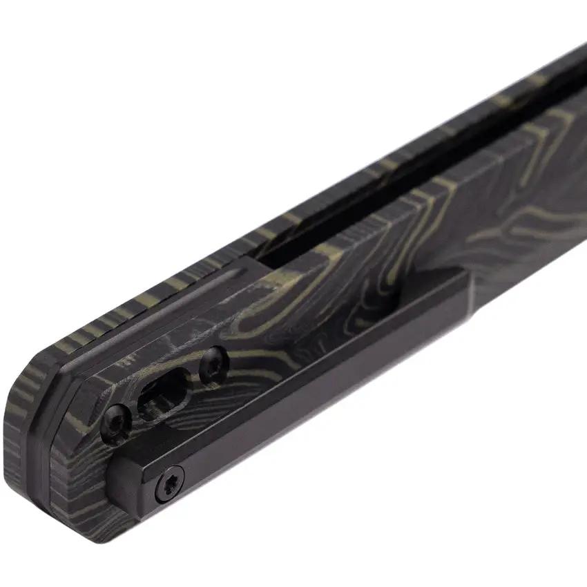 Tekto Knives F2 Bravo Linerlock Damascus Pattern G10 Handle D2 Blade With Black Titanium Coating by Tekto Knives