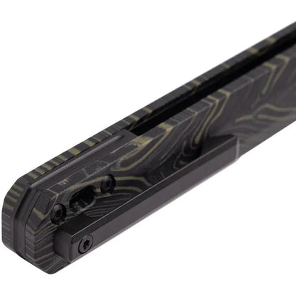 Tekto Knives F2 Bravo Linerlock Damascus Pattern G10 Handle D2 Blade With Black Titanium Coating by Tekto Knives