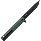 Tekto Knives F2 Bravo Linerlock OD Black D2 Tool Steel Blade With Titanium Coating - OD Green G10 Handle by Tekto Knives