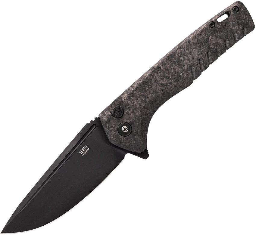 Tekto Knives F3 Charlie Button Lock CF F3R_CCBK_D2BK1_A1 by Tekto Knives