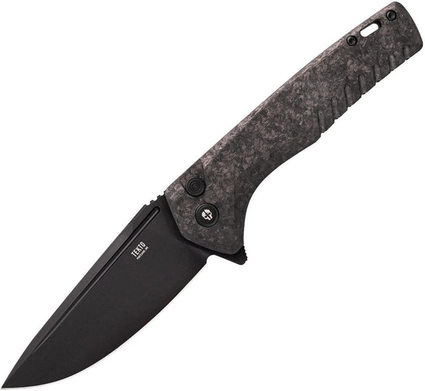 Tekto Knives F3 Charlie Button Lock CF F3R_CCBK_D2BK1_A1 by Tekto Knives