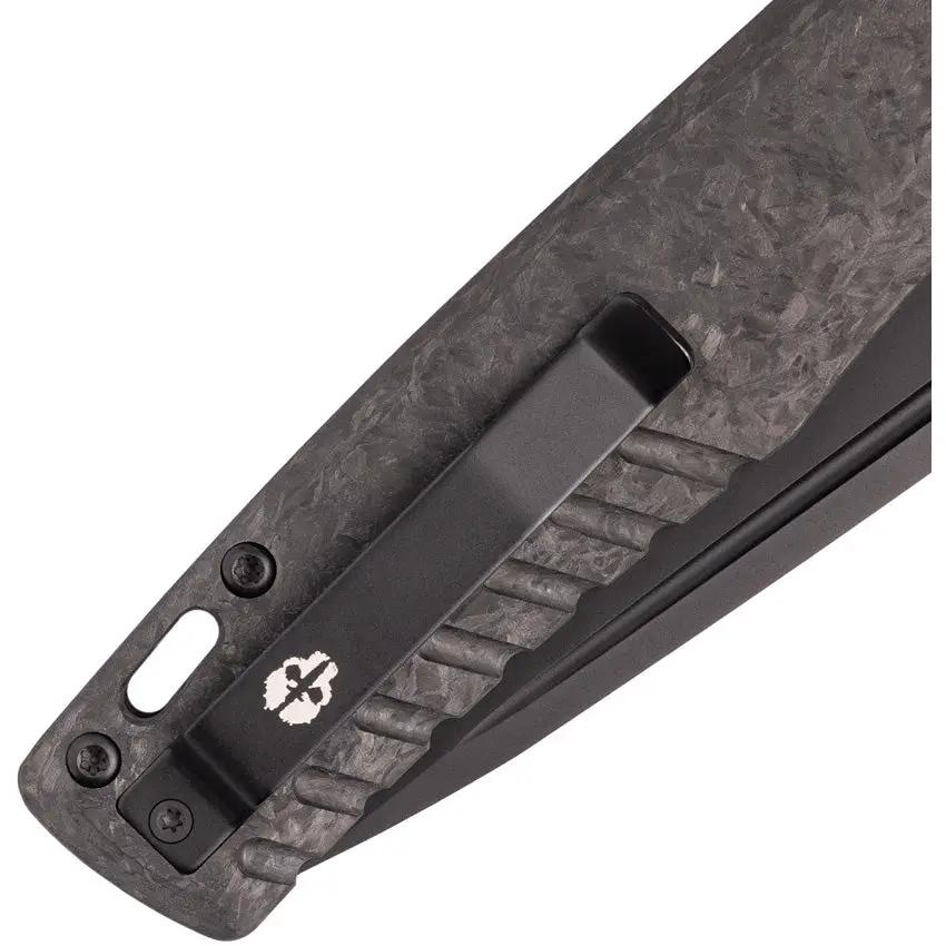 Tekto Knives F3 Charlie Button Lock CF - D2 Tool Steel Blade With Black Titanium Coating And Carbon Fiber Handle by Tekto Knives