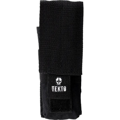 Tekto Knives F3 Charlie Button Lock Black Folding Knife - D2 Tool Steel Blade, G10 Handle, Blue Anodized Accents by Tekto Knives
