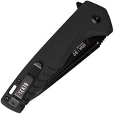 Tekto Knives F3 Charlie Button Lock Knife Black Titanium Coated D2 Tool Steel Blade G10 Handle Extended Tang Pocket Clip by Tekto Knives