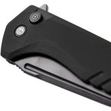 Tekto Knives F3 Charlie Button Lock Knife Black Titanium Coated D2 Tool Steel Blade G10 Handle Extended Tang Pocket Clip by Tekto Knives