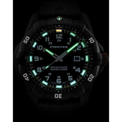 ProTek Premium USMC Dive 1015G Watch For Divers With 42mm Carbon Case 300m Water Resistance by ProTek