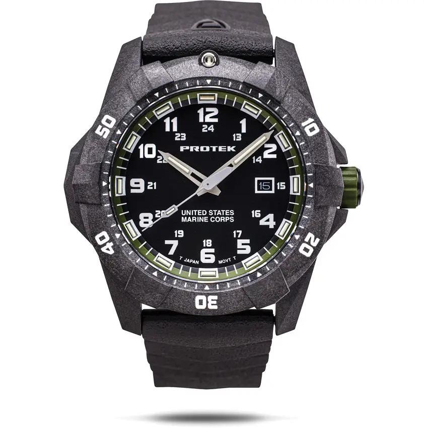 ProTek USMC Dive Watch PT1015 Rugged 42mm Carbon Composite Case For Divers And Professionals by ProTek