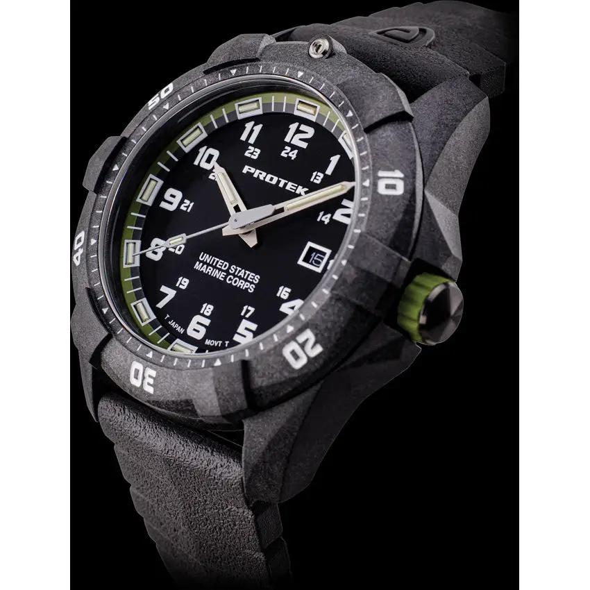 ProTek USMC Dive Watch PT1015 Rugged 42mm Carbon Composite Case For Divers And Professionals by ProTek