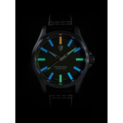 ProTek Field 3000 Green Titanium Watch With Sapphire Crystal AR 100m Water Resistance Self Powered Tritium Illumination by ProTek
