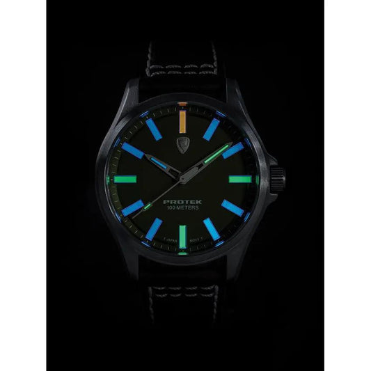 ProTek Field 3000 Green Titanium Watch With Sapphire Crystal AR 100m Water Resistance Self Powered Tritium Illumination by ProTek