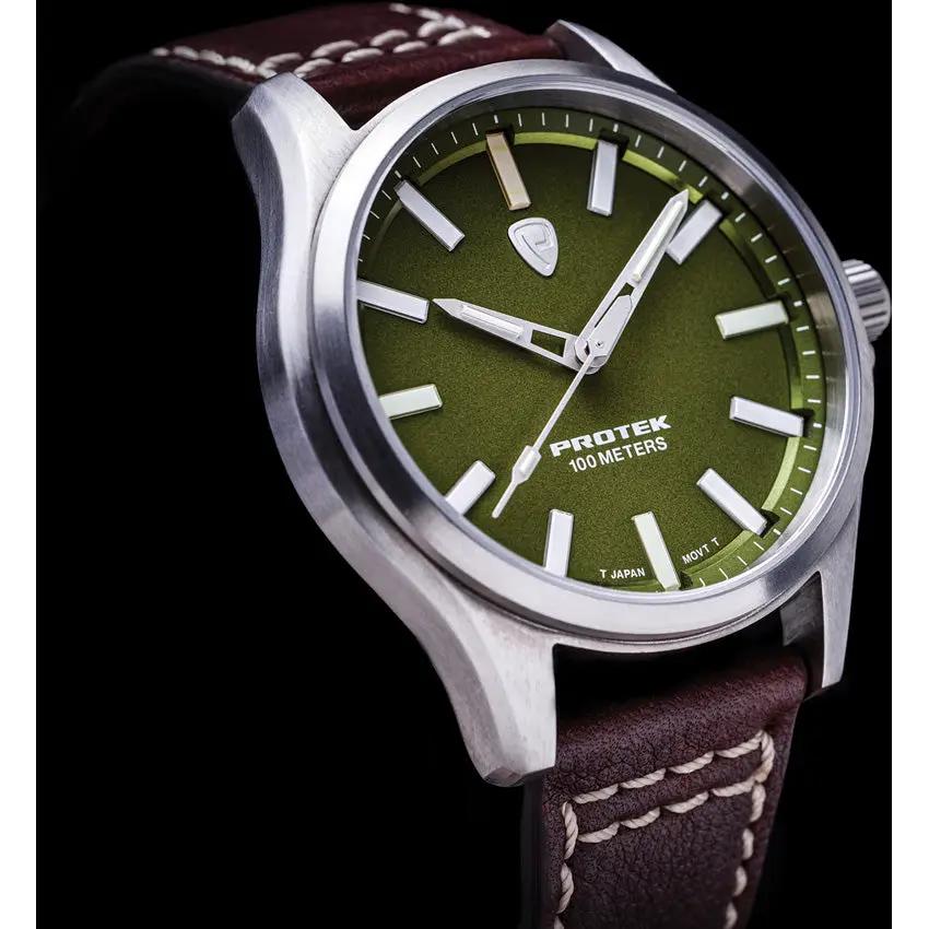 ProTek Field 3000 Green Titanium Watch With Sapphire Crystal AR 100m Water Resistance Self Powered Tritium Illumination by ProTek