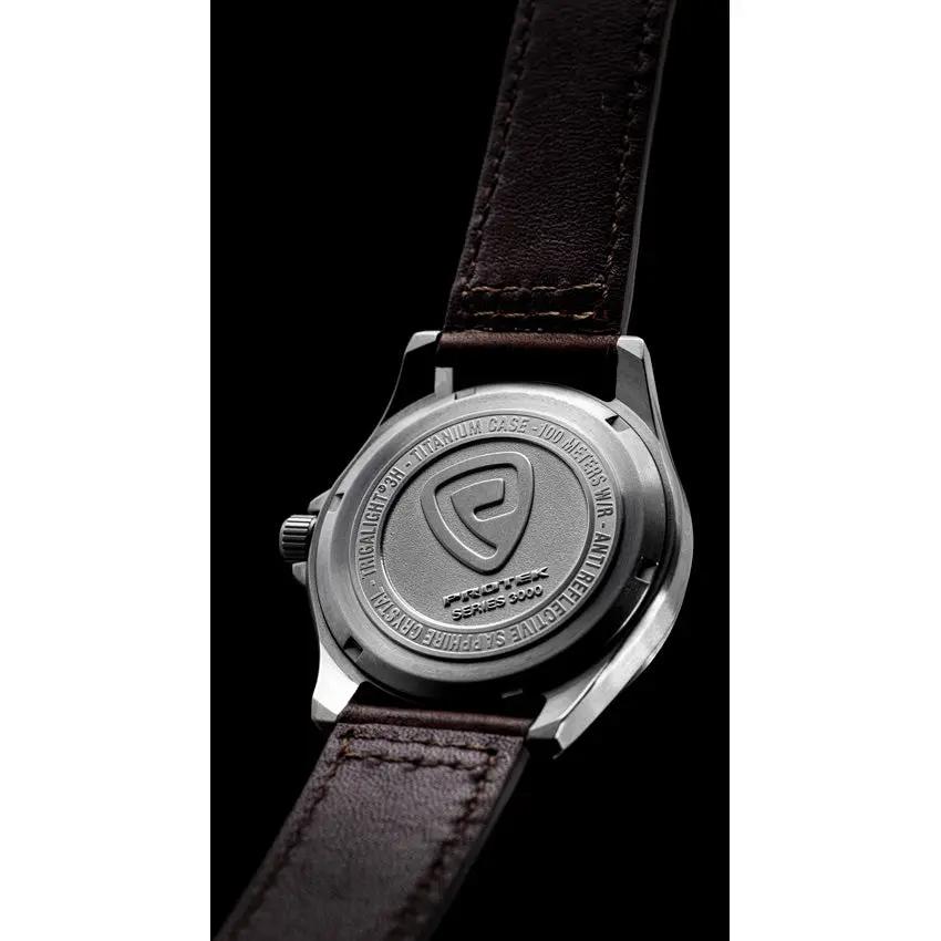 ProTek Field 3000 Green Titanium Watch With Sapphire Crystal AR 100m Water Resistance Self Powered Tritium Illumination by ProTek