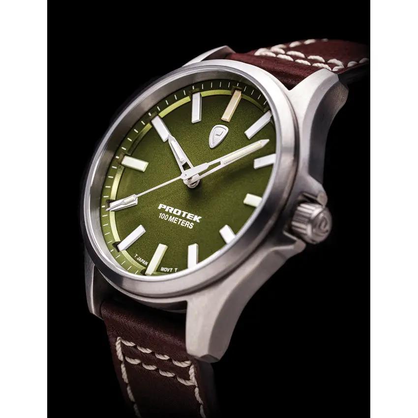 ProTek Field 3000 Green Titanium Watch With Sapphire Crystal AR 100m Water Resistance Self Powered Tritium Illumination by ProTek