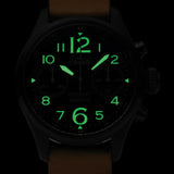 Szanto Desert Chronograph SZ4551 - 41mm Black Plated Stainless Steel Case, Swiss Super Luminova, Miyota Quartz by Time Concepts