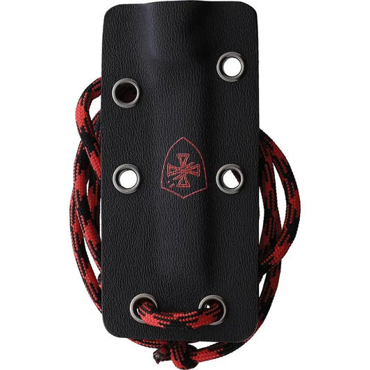Templar Knife Neck Knife Drop Point Red N-TKR-32-2 - Satin D2 Blade Black Micarta Handle Belt Cutter by Templar Knife
