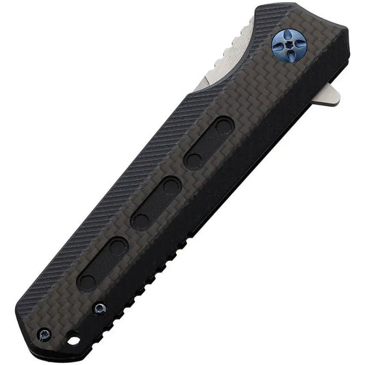 Tokisu Linerlock CF/G10 18594 - Satin 7Cr17MoV Blade With Carbon Fiber Inlay And Extended Tang by Tokisu