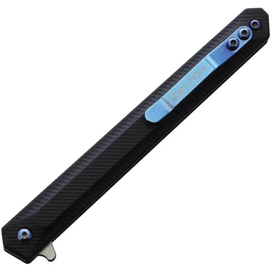 Tokisu Linerlock CFG10 18721 - 7Cr17MoV Stainless Tanto Blade With Black G10 Handle And Blue Carbon Fiber Inlay by Tokisu