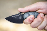 TOPS Wolf Pup Fixed Blade Knife for EDC and Outdoors, 1095 Steel, Full Tang, Micarta Handles, Kydex Sheath, USA Made by Black Country Outdoor