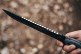 TOPS Steel Eagle Survival Knife Sawback 1095 Carbon Steel Black Traction Coating Micarta Handles USA For Outdoorsmen by Black Country Outdoor