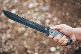 TOPS Steel Eagle Survival Knife Sawback 1095 Carbon Steel Black Traction Coating Micarta Handles USA For Outdoorsmen by Black Country Outdoor
