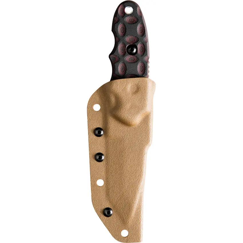 TOPS C.A.T. 200S-05 Fixed Blade Knife - 3.25-Inch Tan Traction-Coated Blade With Rugged G10 Handle by TOPS